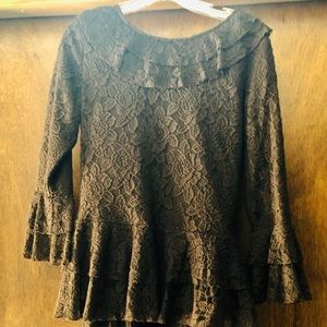 Zadie b’s brown ruffled skirt and top set